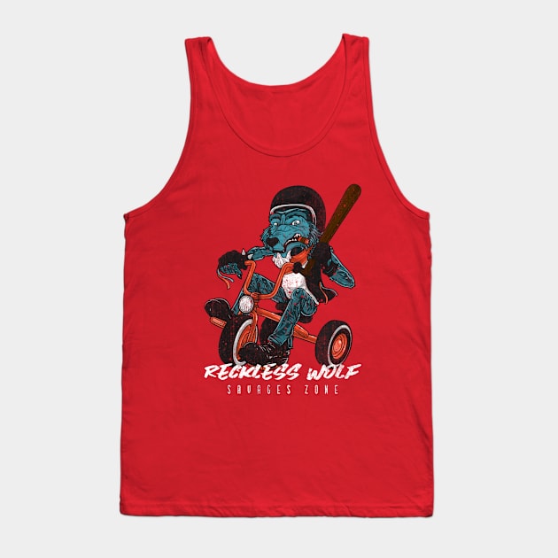 RECKLESS WOLF Tank Top by Katebi Designs